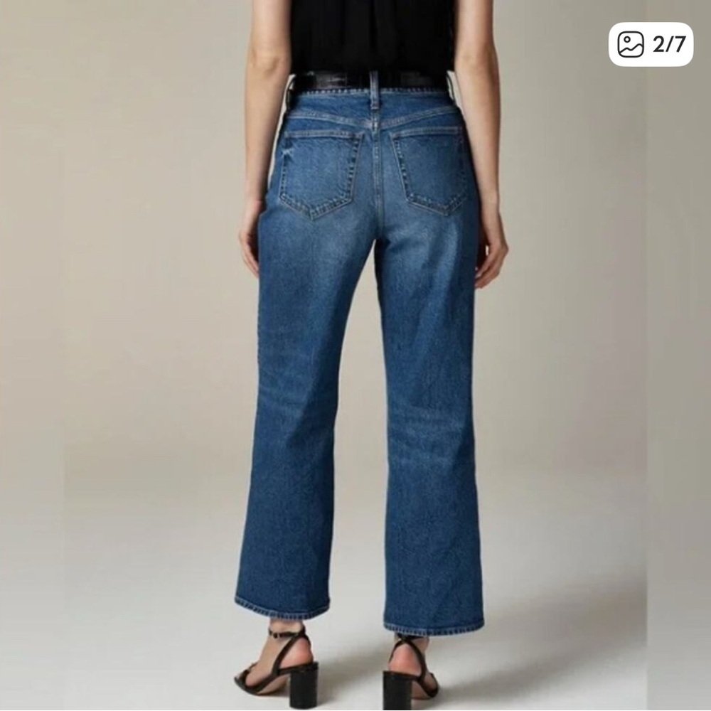 J. CREW Curvy Slim Wide Jeans in 1996 Semi-Stretch Medium Wash Sz 32T {3K1}